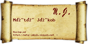 Máté Jákob névjegykártya